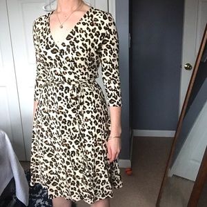 Leopard wrap dress banana republic